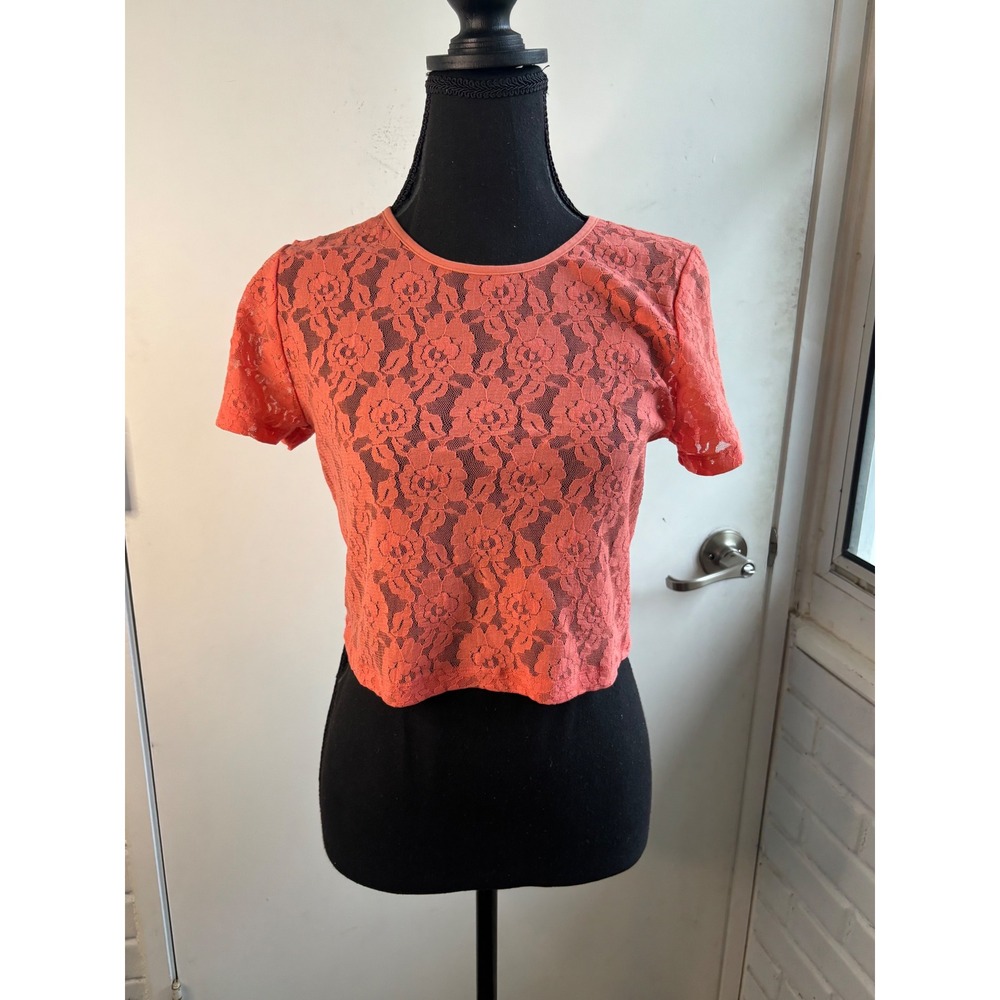 Anthropologie Floral Lace Crop Top  medium layered maximalist boho‎ prairie